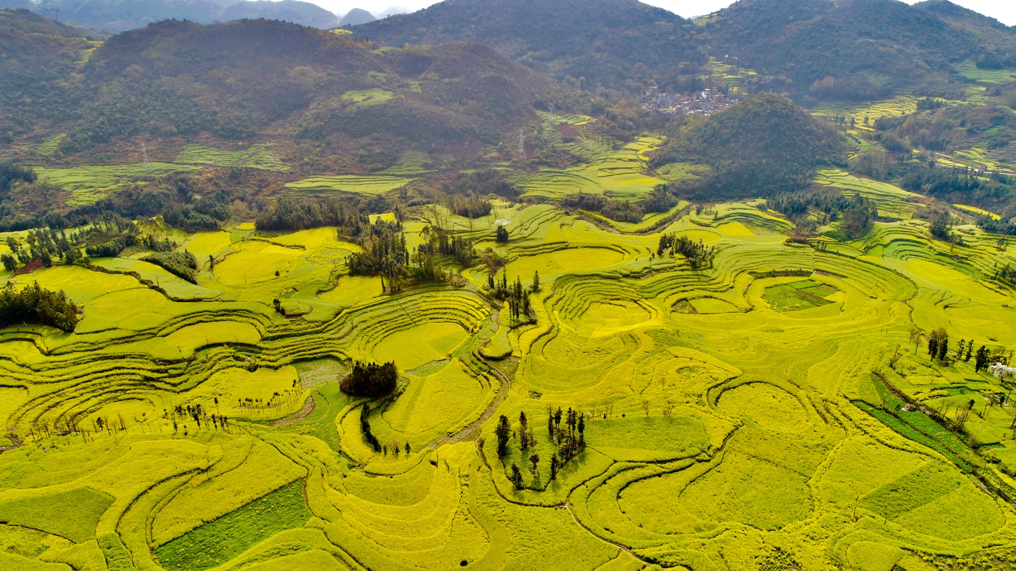 螺丝田是由串珠岩溶漏斗地质地貌构成的自然景观,是别的地方所没有的