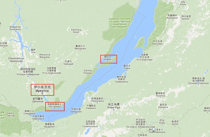 北线一日游 ▲ 西伯利亚热门旅行点的大概位置与关系: ◆ 伊尔库茨克