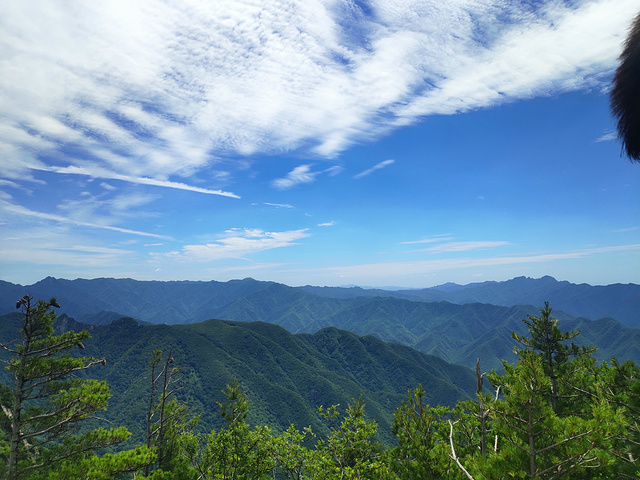 山上的风景,旁边是因为人太多了 有个人忽然入境