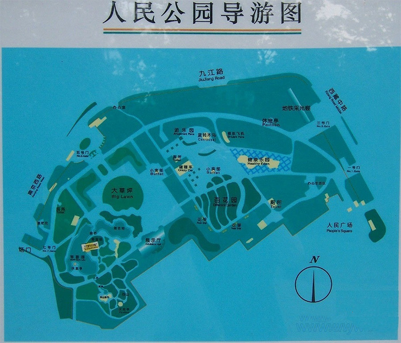 人民公园旅游导图