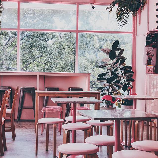 pink planter café