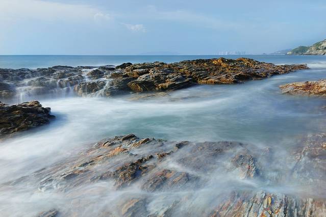盐洲岛湾仔南海湾沙滩