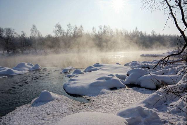 逊克县古纳温雾凇景区