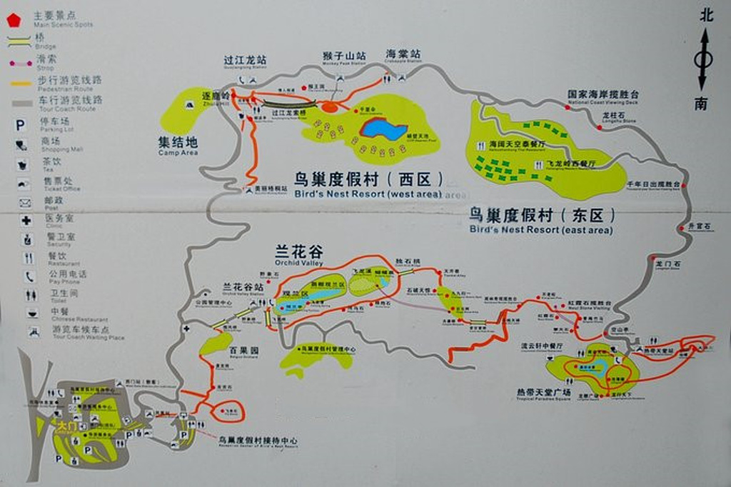 三亚热带雨林广场旅游导图