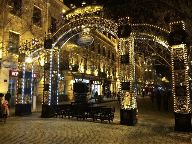 中央大街上有各种商场,俄罗斯小商品城,各种西餐厅,最重要的是 有