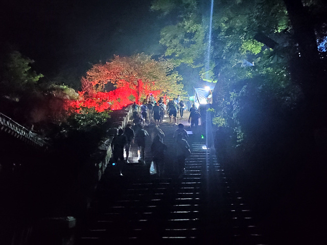 "全部都打着手电，这夜爬大军长龙气势不错。泰山不装路灯太正确了，不然会失去很多意义_云步桥"的评论图片