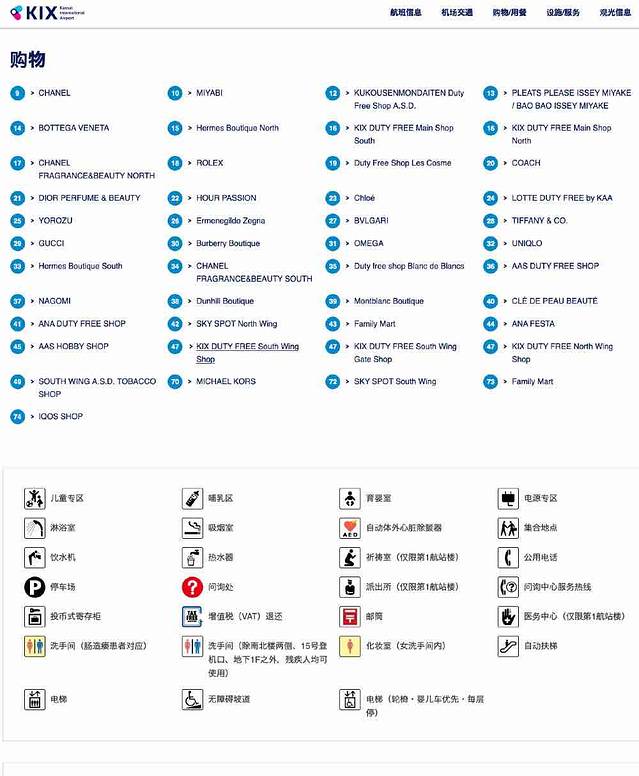关西机场免税店