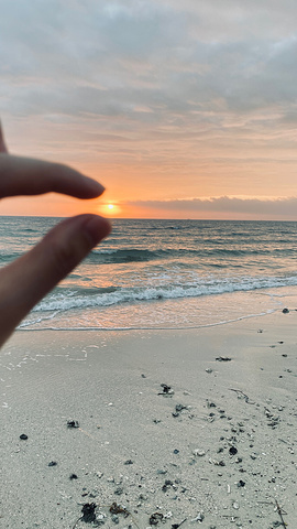 "一定要来一次贝壳沙滩看日出，很美。看完日出还可以捡捡贝壳，运气好可以捡到活的哦_涠洲岛贝壳沙滩"的评论图片