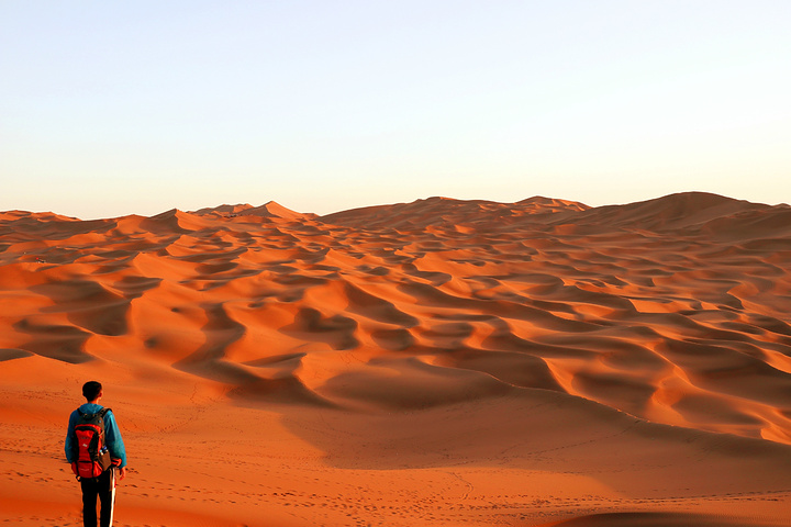 "沙漠景区处于炎热地带，因此建议在游玩时间最好选择清晨或黄昏时间段进入_库木塔格沙漠"的评论图片