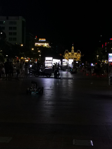 "喝完酒太开心了，我们又走回了胡志明广场，夜里的胡志明广场像变了一个样子，整个广场都是各种小吃摊..._胡志明广场"的评论图片