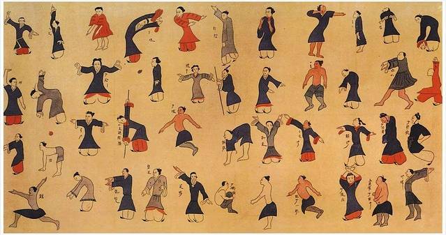 导引图～古代体育健身养生图谱马王堆3d投影秀是湖南省博物馆的重头戏