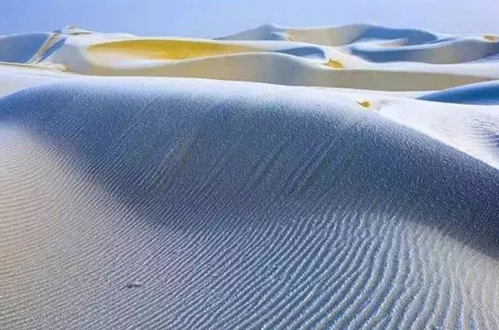 "也许，你可以矗立在沙丘上，聆听雪落下的声音，那一定很安静空灵，甚至几不可闻，不如北风来得飒飒_塔克拉玛干沙漠"的评论图片