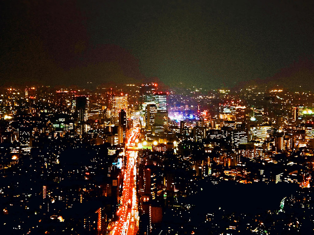 "东京一共有三个看夜景的地方：东京塔，晴空塔，六本木之丘。上天台前，需要存包，费用是100元_六本木新城"的评论图片
