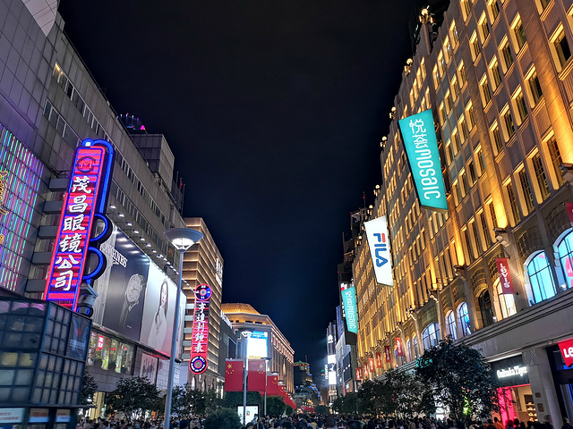 "国庆期间的人可是超级多的，但是夜晚的步行街景色也是非常棒的，现在东拓部分已经造好了，可以从人民..._南京路步行街"的评论图片