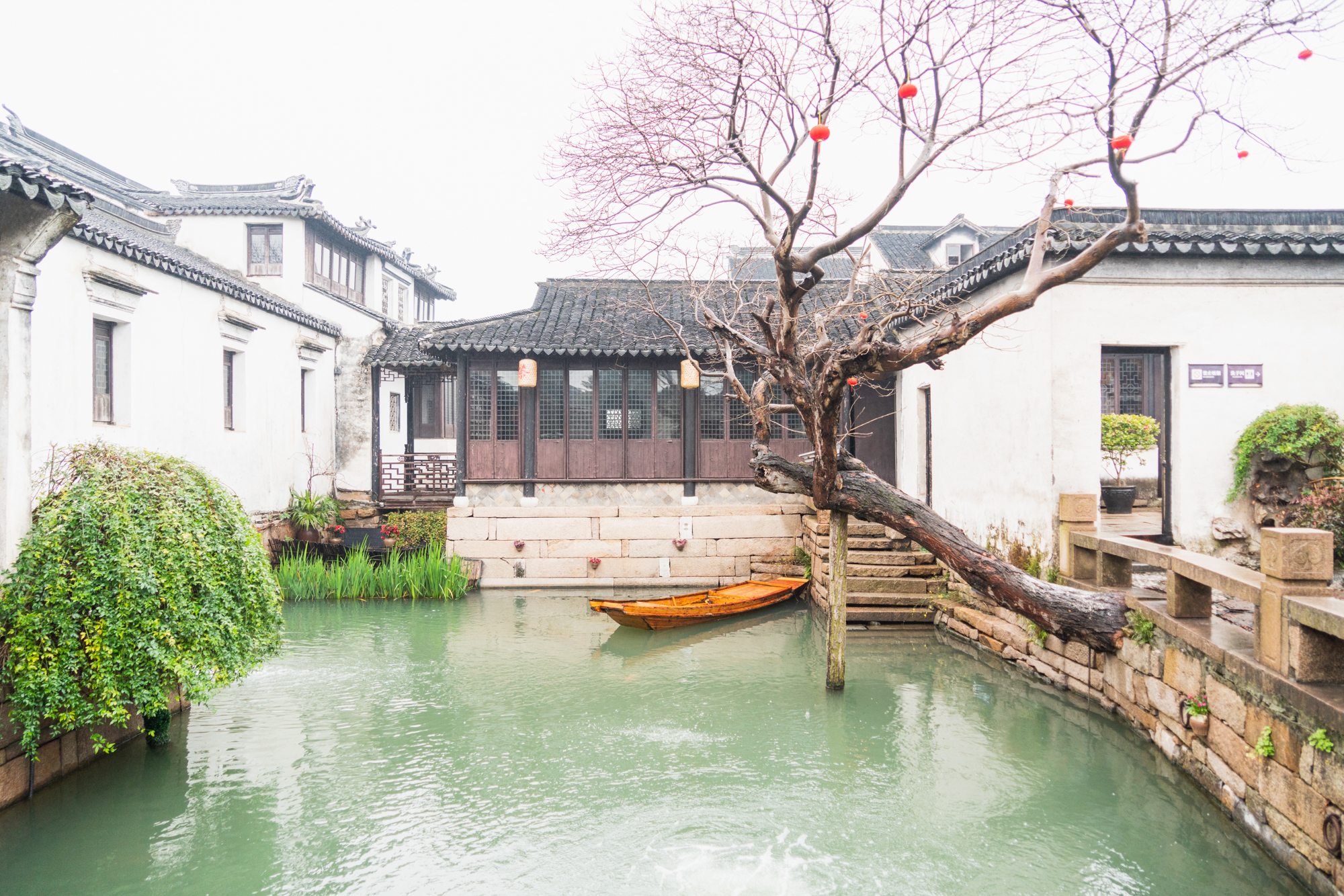 张厅是官宅带有自己的花园轿从门前进船自家中过的布局很有看头