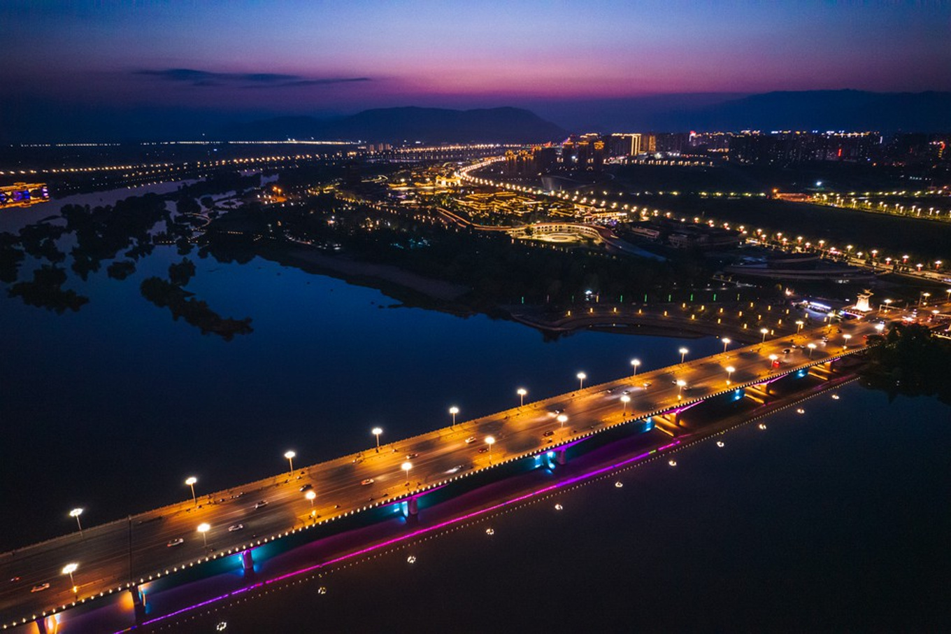 武汉城市夜景古田桥高清图片下载-正版图片500646844-摄图网