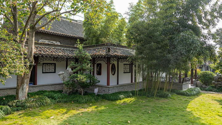 梅园坐落在泰州市区东郊有着美丽传说的凤凰墩上此处面环水丛林相拥很