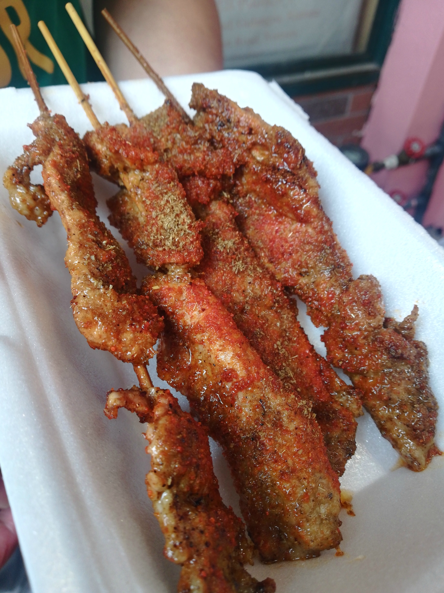 主要是没有我喜欢的沙茶味我还是觉得沙茶肉串更好吃我可是二刷了的哦