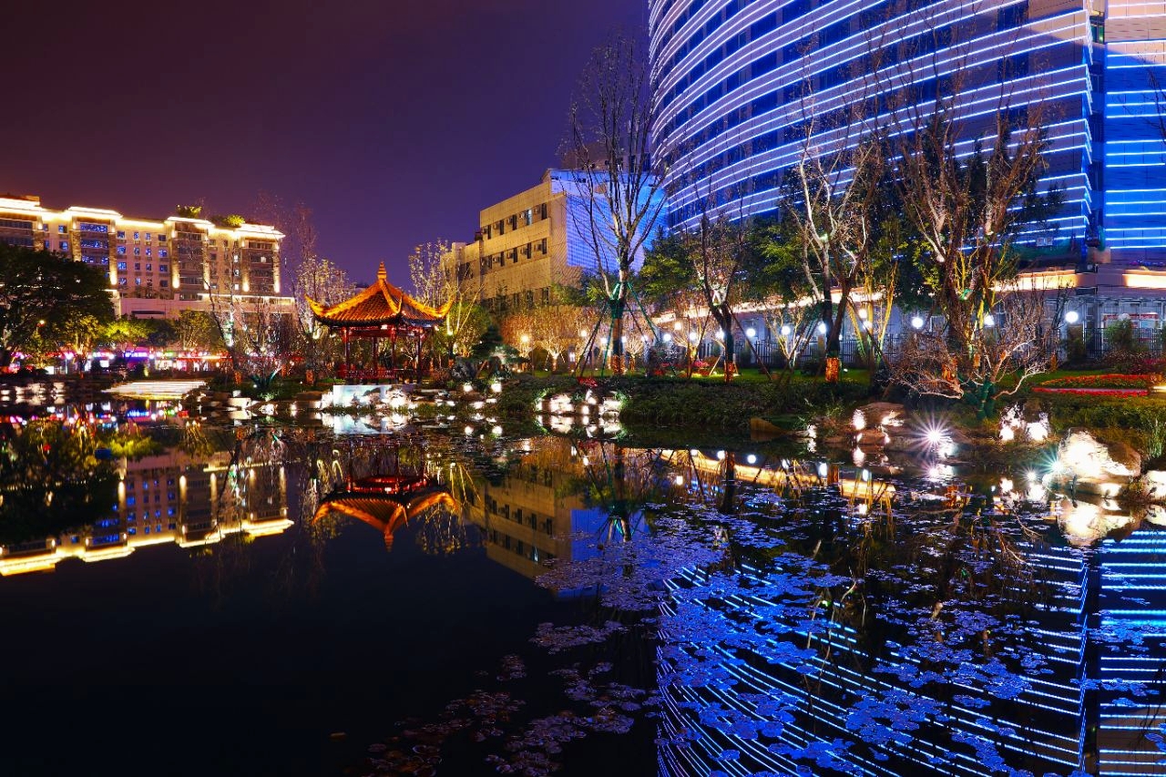 夜景超級漂亮適合夜遊公園內燈景層次豐富除了遊步道伴隨著點點燈火