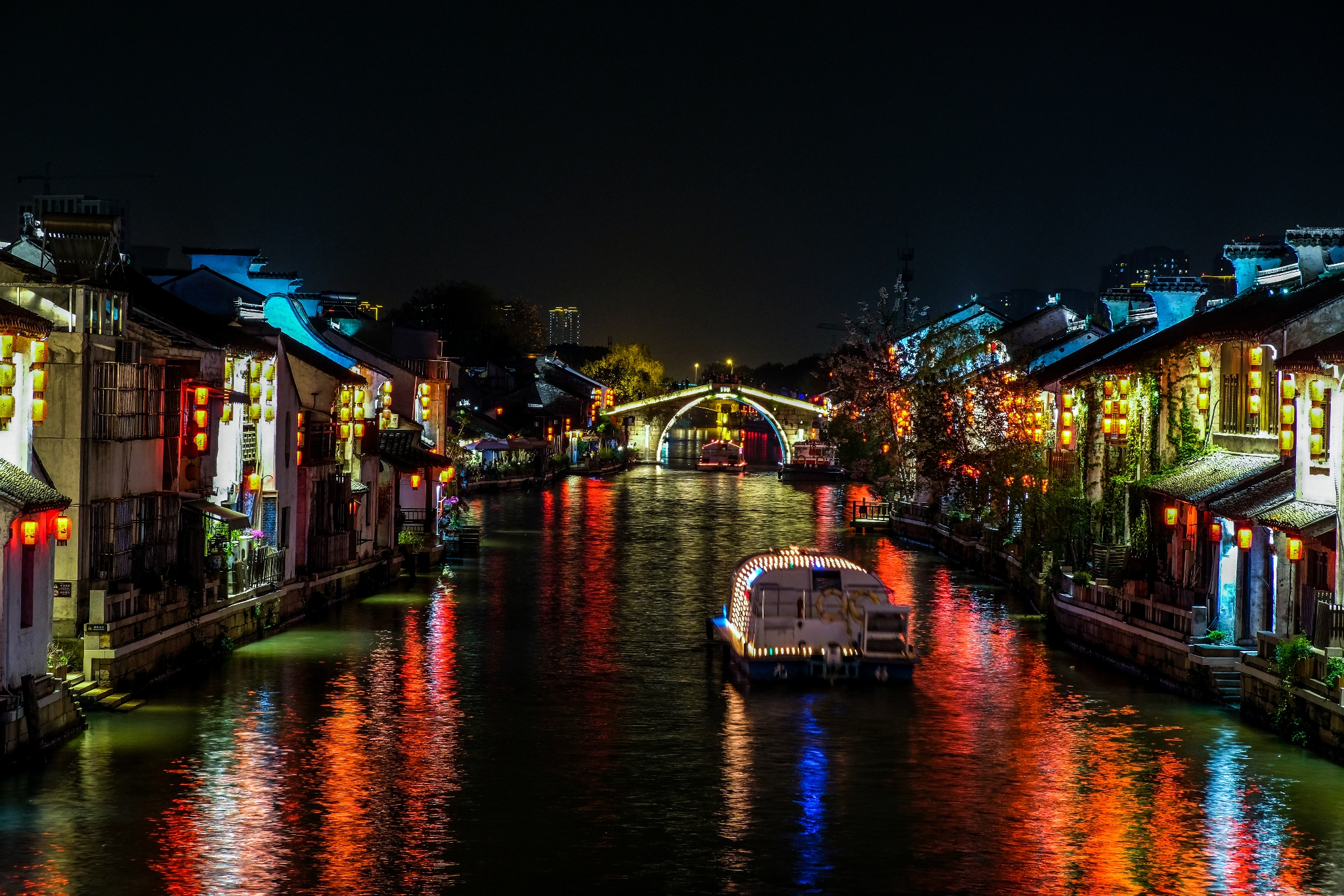 清名桥古运河景区夜景图片