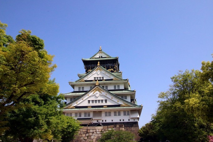 "大阪城是日本三大名城之一，其著名的天守阁是大阪旅客必参观的景点。天守阁最初是战国时期由丰臣秀吉修建_大阪城"的评论图片