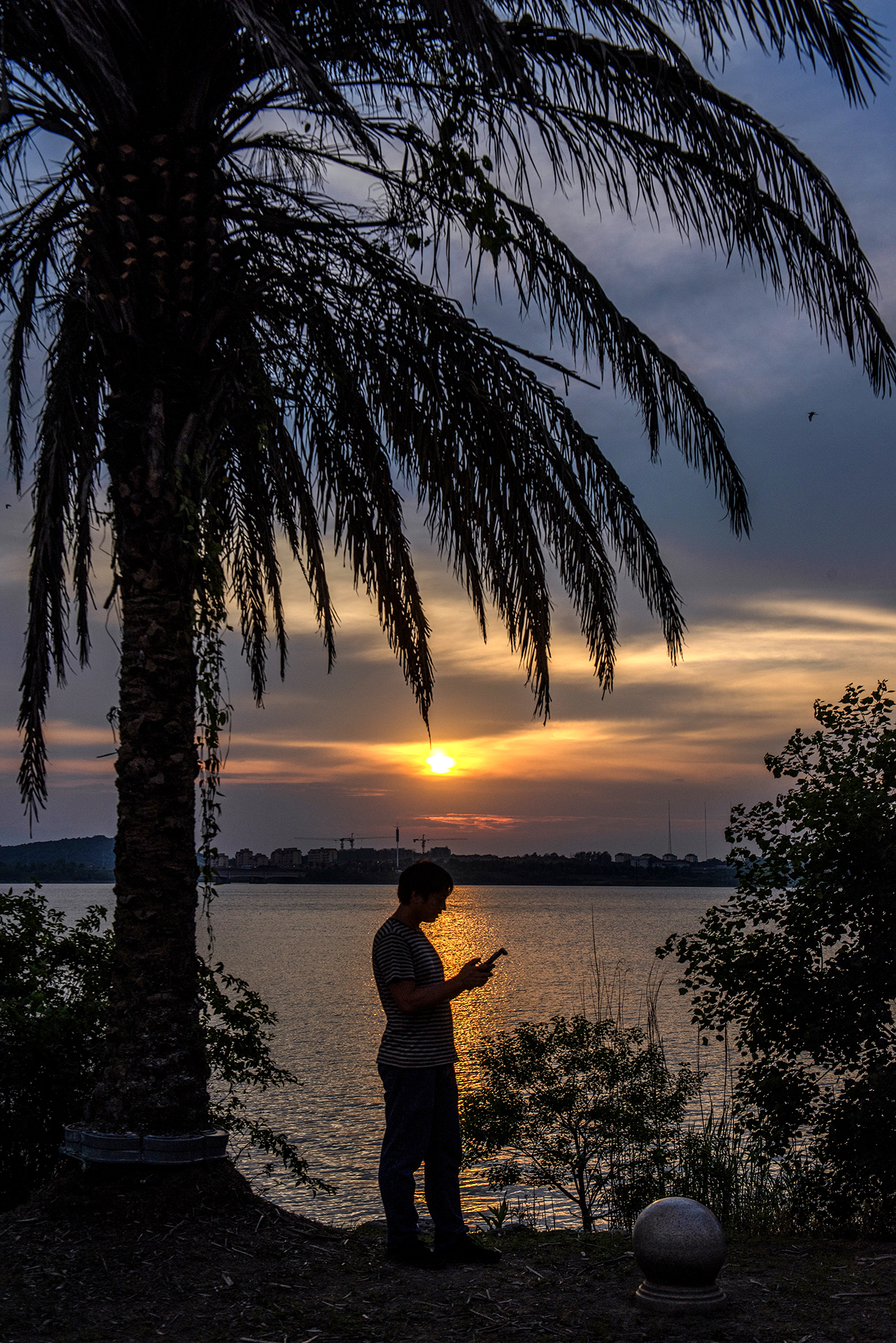 傍晚去九江八里湖公園看個夕陽擁江抱湖攬山入城九江之美在八里湖流光