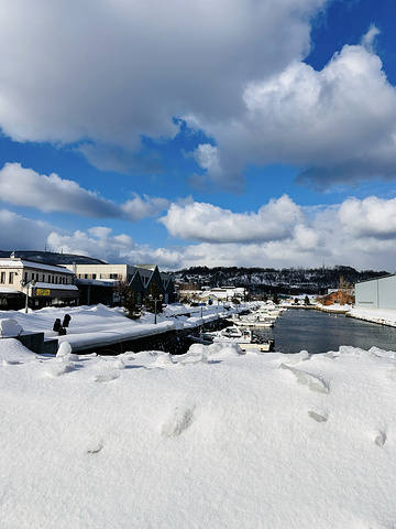 "小樽运河没什么特别的，它的滤镜来自这片宁静，来自这个雪景的加持，来自这个透亮的天空，关键是人少..._小樽运河"的评论图片