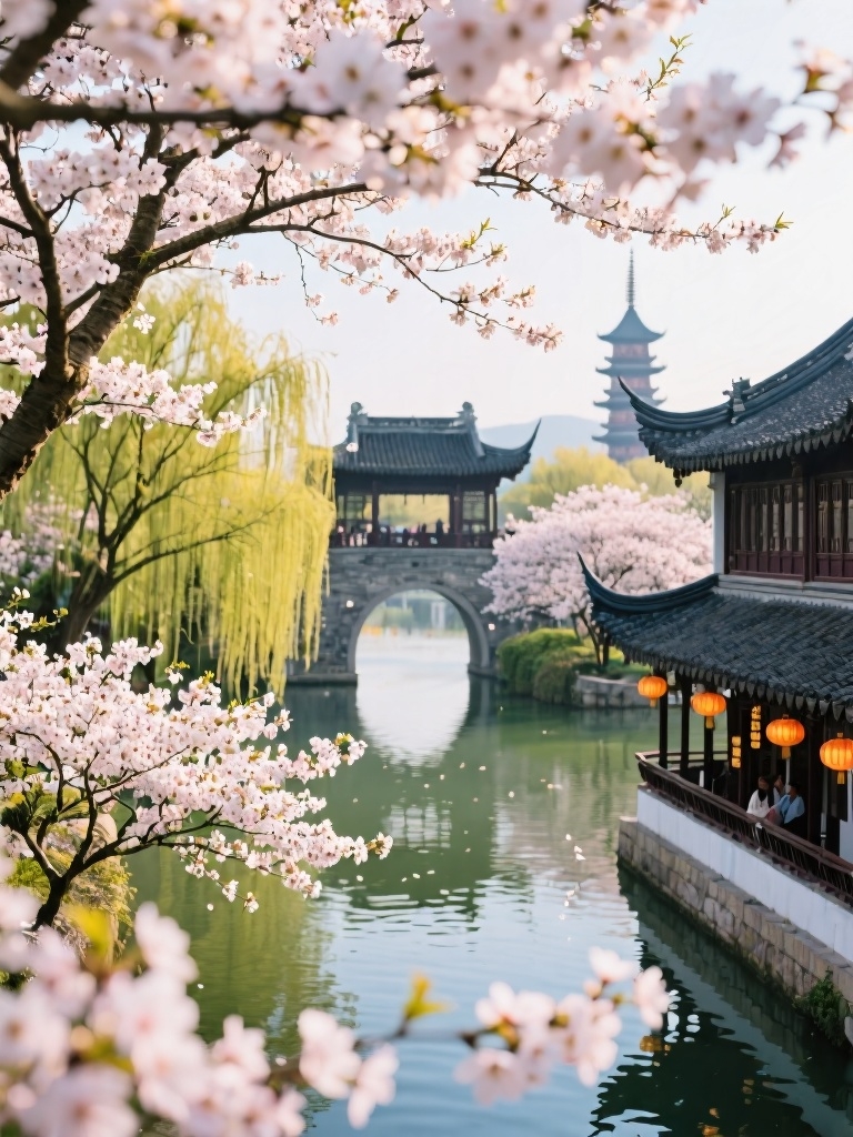 扬州邗江河实拍图