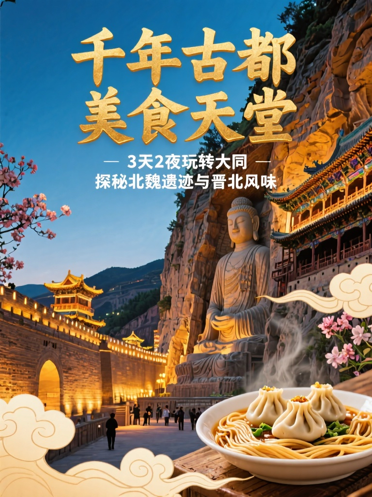 大同云冈石窟实拍图