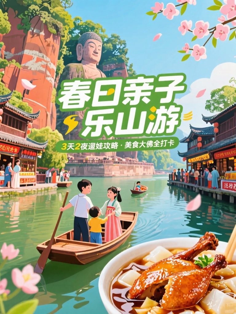 乐山大佛景区实拍图