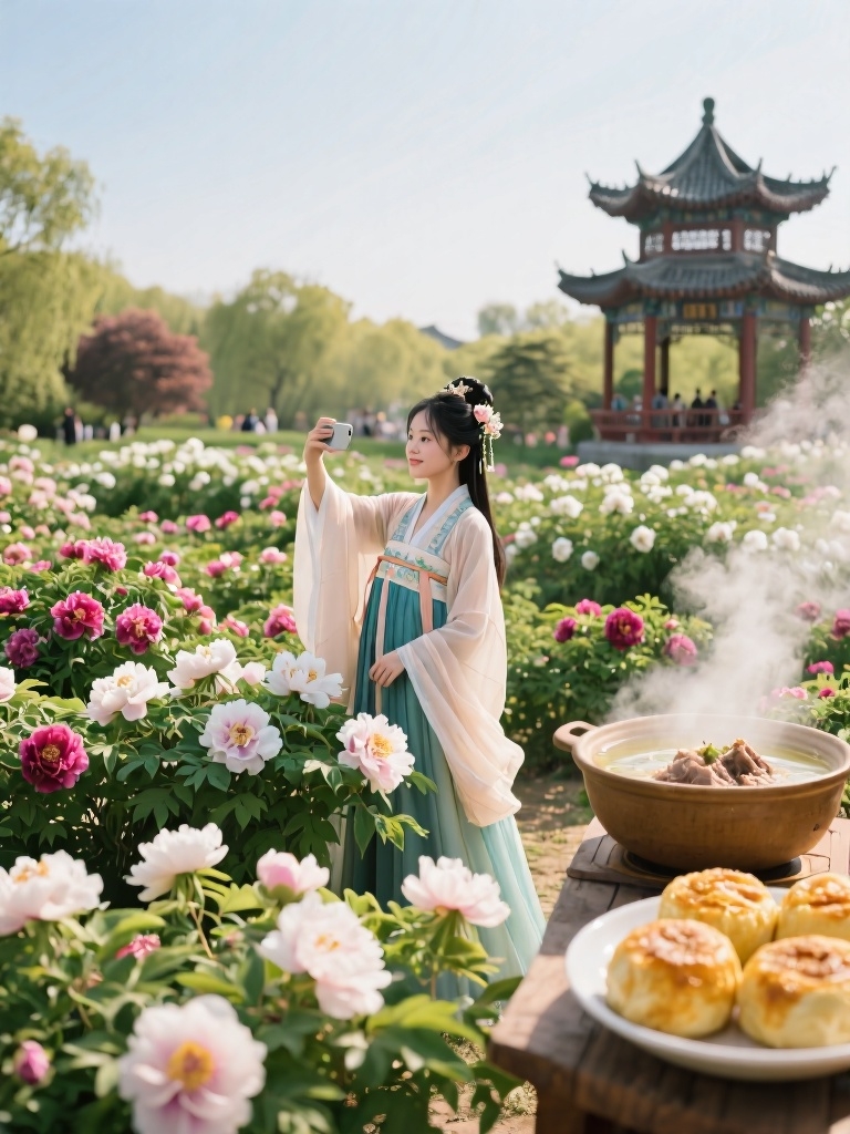 菏泽芍药基地实拍图