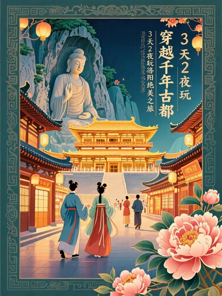 洛阳龙门石窟实拍图